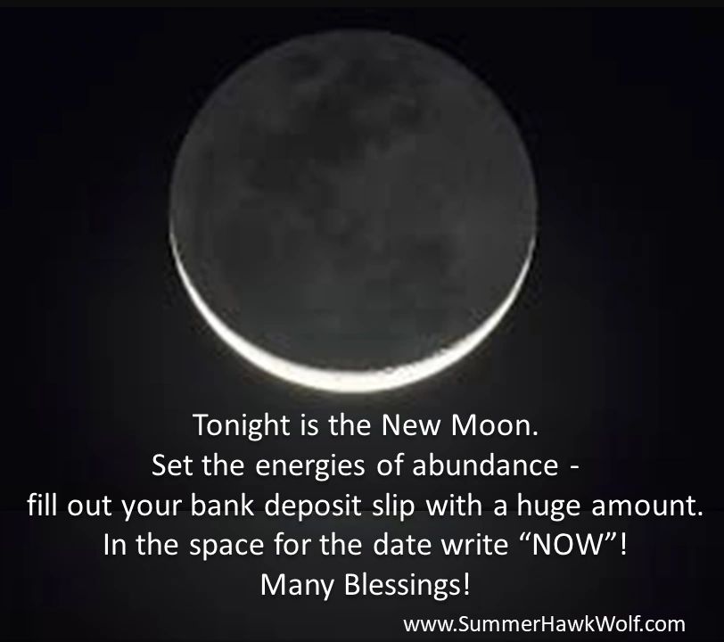 The New Moon tonight helps